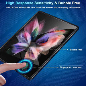 [2SET 6PCS] T Tersely HYDROGEL Screen Protector for Samsung Galaxy Z Fold 4 5G Aqua Flex Extremely Easy to Install, No Bubble, Anti-Shock Soft Protective TPU Film