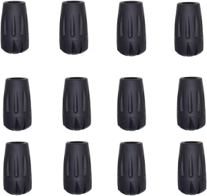 Rubber Tips for Trekking Poles(12 Pack) – Hiking Poles Accessories,Hiking Poles Rubber Tips，Walking Stick Tips Rubber，Mountain Poles Tips,Caps Ends Replacement Pole Tip Protectors Fits Most Standard Trekking Poles for Adds Grip Shock Absorbing