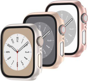 Yjlink (3 Packs) Case with Screen Protector for Apple Watch 40Mm SE Series 6 Series 5 Series 4,With Hard PC Protective Bumper and Ultra-Thin Face Cover for Iwatch SE Series 6 5 4 40Mm (Rosegold+Pink+Starlight)