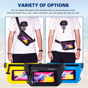 WILD HEART Waterproof Bag Waist Bag with Adjustable Waist Belt Screen Touchable Dry Bag IPX8 to Keep the Phone and Valuables Dry Waterproof Mobile Phone Double Inner Pocket for Swimming Diving Scratching Rafting Boating