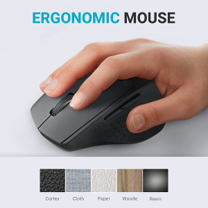 RAPOO MT550 Multi Device Wireless Mouse, Bluetooth 5.0/3.0 and 2.4Ghz Tri-Mode Connection, Support 4 Devices,6 Programmable Buttons, 4 DPI Optical Mice for Laptop, Macbook, PC, Windows, Tablet