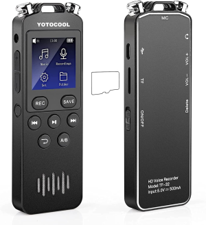 2023 Upgrade 48GB Digital Voice Recorder with Playback 1536Kbps Mini Audio Recorder for Lectures, Meetings Interviews，Usb Files Transferred/Mp3 Player/Password/Variable Speed/Cycle Play Mode (No TF Card )