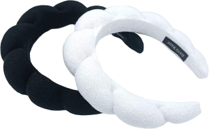 Spa Headband for Women, Makeup Headband, Spa Headband for Washing Face, Skincare Headbands for Face Washing, Makeup Removal, Shower, Skincare (White)