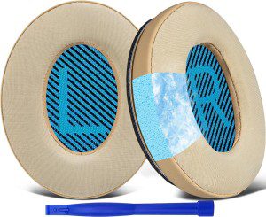 Solowit Professional Cooling-Gel Earpads Cushions for Bose Headphones, Replacement Ear Pads for Bose Quietcomfort 15 QC15 QC25 QC2 Qc35/Ae2 Ae2I Ae2W/Soundtrue & Soundlink Around-Ear & Around-Ear II (Blue&Black)