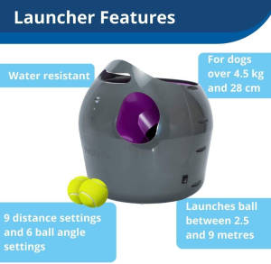 Petsafe PTY17-15849 Automatic Ball Launcher Dog Toy, Interactive Tennis Ball Throwing Machine for Dogs, Water Resistant