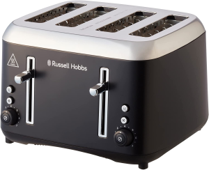 Russell Hobbs Addison 4 Slice Toaster, RHT514BRU, Dual Browning Controls, Defrost & Reheat, Wide Slots, Brushed Stainless Steel