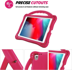 Procase Kid Case for Ipad 9.7 (Old Model) 6Th 5Th 2017 2018/ Ipad Air 2 Air 1/ Ipad Pro 9.7 2016 for Boys Girls, Shockproof Lightweight Rugged Cover Full Protective Case with Handle Kickstand -Magenta