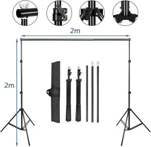 Abeststudio Studio Lighting Kit Bi-Color Dimmable 2X 85W Softbox Continuous Lighting Background Support System Black White Green Backdrop Cloth with Stand for Portrait Product Photography Video Shooting