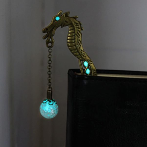 Retro Glow in the Dark Book Mark Dragon Luminous Bookmark, 2Pcs Luminous Bookmark Retro Glowing Metal Dragon Bookmark Dragon Bookmark Vintage Metal Bookmark Glowing Book Markers