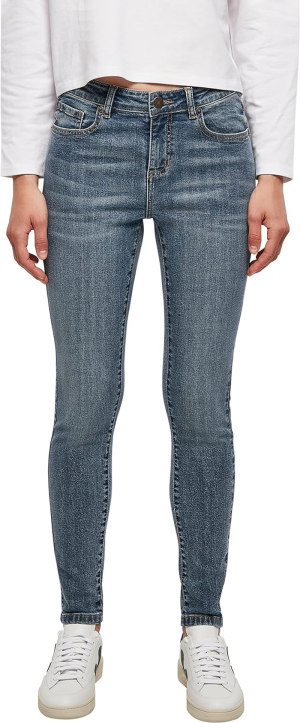 Urban Classics Ladies Mid Waist Skinny Jeans