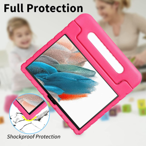 Kids Case for Samsung Galaxy Tab A8 10.5 Inch 2022 (SM-X200/SM-X205/SM-X207), KAVON Lightweight Protective Handle Cover Convertible Shockproof for Tablet (Rose Red)