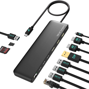 WAVLINK Triple Display Docking Station – USB-C Hub Adapter 12-In-1 with 85W Power Delivery Dock for PC, Max 4K@60Hz