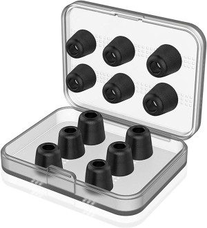 (6 Pairs)Earphone Tips, Proxima Direct 12Pcs Replacement Earbud Tips Premium Memory Foam Earphone Earbuds Block Out Ambient Noise for 5Mm-7Mm Inner Tips In-Ear Earphones with Storage Case(Black,S/M/L)