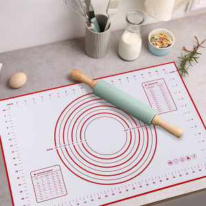 Silicone Baking Mat, Large Premium Kitchen Mat with Measurements, 40 X 60 Cm Silicon Baking Mat, Oven Liner, Pizza Oven Tools, Fondant Tools, Red Silicone Baking Mat Large.