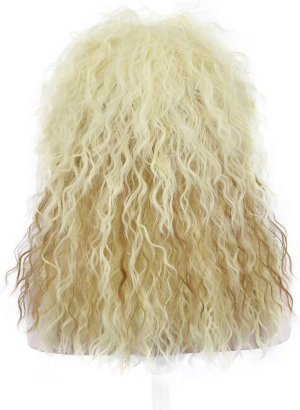 Karlery 70S 80S Metal Rocker Wig Mens Womens Long Curly Blonde Party Wig Costume Anime Wig