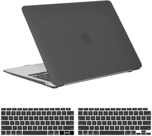 T Tersely Case for Macbook Air 13 Inch Case 2020 2019 2018 Release A2337 M1 A2179 A1932, Plastic Hard Shell Cover & Keyboard Cover Skin with Retina Display (Frost Black)