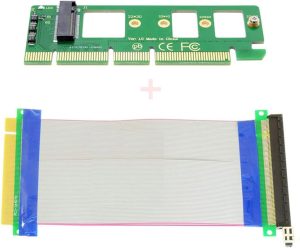 Xiwai NGFF M-Key NVME AHCI SSD to PCI-E 3.0 16X X16 Vertical Adapter with Cable Male to Female Extension