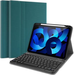 Procase Keyboard Case for Ipad Air 5/4, Ipad 10.9 Inch 2022 2020 Case with Magnetically Detachable Wireless Keyboard for Ipad 10.9″ Air 5Th 4Th Generation -Teal