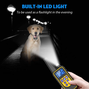 Dog Training Collar with Remote Control,100% IPX7 Waterproof Rechargeable Electric Train Collar with LED Light/Beep/Vibration/Shock Modes, Dog Pet anti Bark E-Collar for Small, Medium, Large Dogs