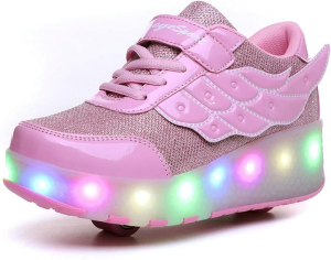 ZCOINS Boy Girl Roller Shoes with Light Flashing Wheels Skate Sneaker for Kids Teens