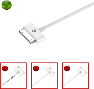 Jetech USB Sync and Charging Cable Compatible Iphone 4/4S, Iphone 3G/3GS, Ipad 1/2/3, Ipod, 1M (White)