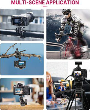 ULANZI Super Clamp Camera Clamp Mount Monitor 360° Ballhead Magic Arm Double Ball Head Adapter with 1/4″-20 & 3/8″-16 Thread for Canon Nikon DSLR Camera/Gopro/Led Lights/Ronin-M/Ronin Mx/Freefly MOVI