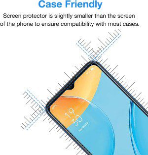 [2 Pack] MEZON Tempered Glass for OPPO A16S – 9H HD Crystal Clear Premium Screen Protector – Case Friendly, Shock Absorption (OPPO A16S, 9H HD)