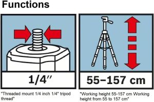 Bosch Lightweight Compact Tripod BT 150 with Adjustable Legs