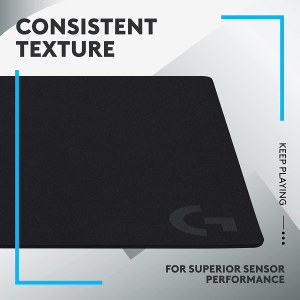 Logitech G640 Large Cloth Gaming Mouse Pad, Optimised for Gaming Sensors, Moderate Surface Friction, Non-Slip Mouse Mat, Mac and PC Gaming Accessories, 460 X 600 X 3 Mm