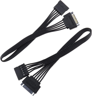 2Pcs 15 Pin SATA Power Extension Cable Male to Female Hard Disk Cable 30Cm 18AWG for HDD, SSD, Optical Drives, DVD Burners