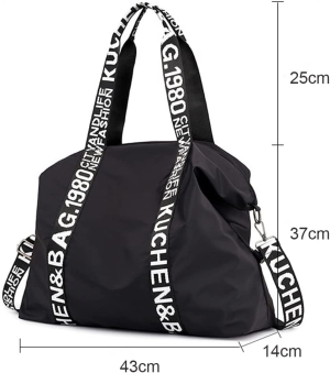 Large Shoulder Bag Travel Bag, Casual Tote Bags Crossbody Bags, Fitness Bag,School Bags Hobo Handbags Suitable for Women, Men (Black)