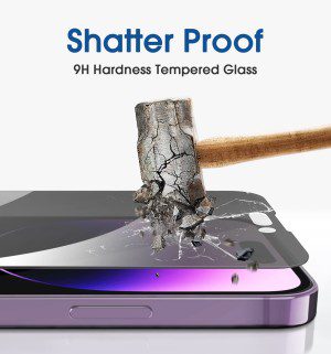 Amfilm Onetouch for Iphone 14 Pro 6.1″ 2022 Privacy Screen Protector 2 Pack 9H Tempered Glass anti Spy Private Edge to Edge Full Coverage with Easy Installation Kit