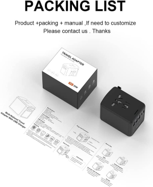 Universal Travel Adapter, International Charger 2000W High Power Adapter with 3 USB-A & 2 USB-C PD 35W Fast Charging for Iphone, Samsung, Tablet for over 150+ Countries (USA, UK, EU, AU Standard Plug)