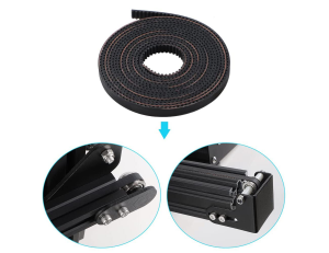 LEOWAY Timing Belt Length 2M, Open 2GT Timing Belt Pitch 2Mm Width 6Mm with 4Pcs Copper Sleeve for Ender 3, Ender 3 V2, Ender 3 S, Ender 3 Pro, Ender-5 Series and CR-10 Series