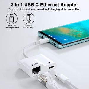 USB C to Ethernet Adapter,Type-C to RJ45 LAN Network Adapter Compatible for Macbook Pro 2019/2018/2017, Macbook Air,Dell XPS and More Type C Devices