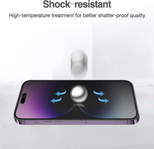 (2 Pack) Procase Iphone Privacy Screen Protector for Iphone 14 Pro Max 2022, 9H anti Spy Dark Tempered Glass Screen Film Guard for Iphone 14 Pro Max 6.7 Inch 2022, Case Friendly Bubble Free