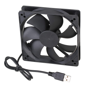 BQLZR PC Fan 120Mm Silent USB Fan Black DC 5V 12025 USB Power Ball Bearing Computer Case Cooling Fan 2400RPM Compatible with Computer/Tv Box