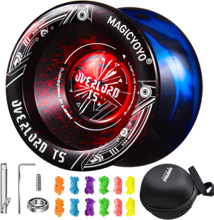 MAGICYOYO N11 Professional Unresponsive Yoyo, Dual Function Yoyo Alloy Metal Yoyo for Beginner Adults, Trick Yoyo with Flat Bearing + Axle + Bearing Removal Tool + Yoyo Storage Bag + 12 Yoyo Strings