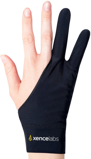 XENCELABS, Artist Glove, Drawing Glove Left Right Hand for Drawing Tablet, 2 Finger Glove for Drawing