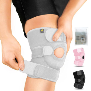 Bracoo KS10 Knee Support, Open-Patella Stabiliser & Fully-Adjustable Neoprene Brace – Arthritic Pain Relief, Sports Injury Rehabilitation & Protection against Reinjury