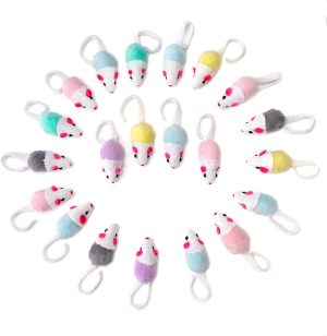 Chiwava 36 Pack 1.8 Inch Small Interactive Cat Toys Mice with Catnip Rattle Sound Mouse for Indoor Cats Kitten Play