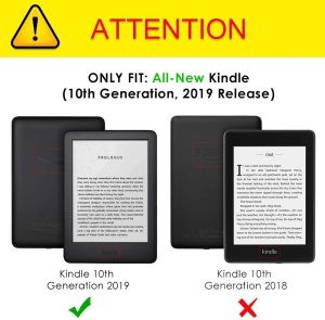 Simpeak Case Compatible with Kindle 10Th Gen 2019 Released (Model No.J9G29R), Kindle Cover 6 Inch for Amazon Kindle Case 2019 10Th Generation Black Slim Case W/Auto Wake Up/Sleep Function