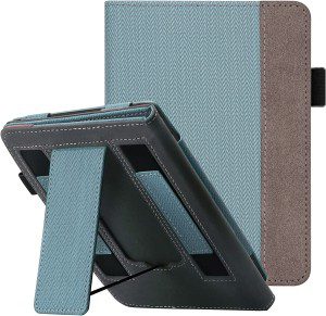 WALNEW Stand Case for 6.8” Kindle Paperwhite 11Th Generation 2021- Two Hand Straps Premium PU Leather Book Cover with Auto Wake/Sleep for Amazon Kindle Paperwhite Signature Edition E-Reader