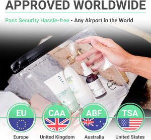 3Pcs – TSA Approved Toiletry Bag – Our Quart Size Clear Toiletry Bags Are Security Approved Worldwide for Liquids & Cosmetics – 100% 3-1-1 Compliant Clear Travel Bags for Toiletries – Ogato, Clear