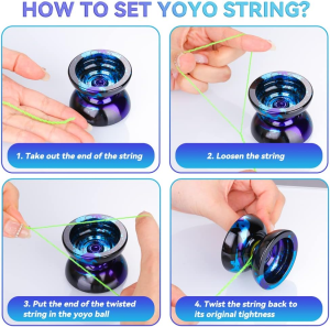 MAGICYOYO N11 Professional Unresponsive Yoyo, Dual Function Yoyo Alloy Metal Yoyo for Beginner Adults, Trick Yoyo with Flat Bearing + Axle + Bearing Removal Tool + Yoyo Storage Bag + 12 Yoyo Strings