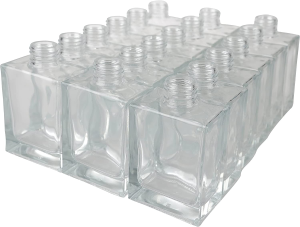 【AU Stock】 54 X Clear Rectangular Glass Bottles with Aluminum Caps | Heavy Base Empty Glass Bottle for Liqueurs, Cocktails, Oils, Dressings, Vinegars, Limoncello | Perfect for Gifts – 100Ml