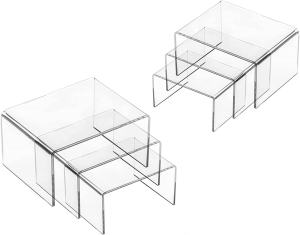 6 Sets Acrylic U-Shaped Display Stand, Clear Acrylic Display Risers for Figures, Cupcakes, Buffets, Jewelry Display Etc(3 Sizes)