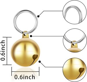 Weyeena 24 Sets Cat Bells, Pet Cat and Puppy Dog Collar Bells, Pet Pendant Bells, DIY Crafts Bells (Gold Color)