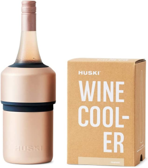 Huski Wine Cooler | Premium Iceless Wine Chiller | Keeps Wine Cold up to 6 Hours | Award Winning Design | New Wine Accessory | Fits Some Champagne Bottles | Perfect Gift for Wine Lovers (Champagne)