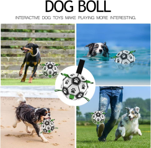 Dog Ball Dog Soccer Ball with Grab Tabs Interactive Dog Toys Herding Ball for Dogs Rubber Ball Dog Balls for Small & Medium Dogs Jolly Balls for Dogs